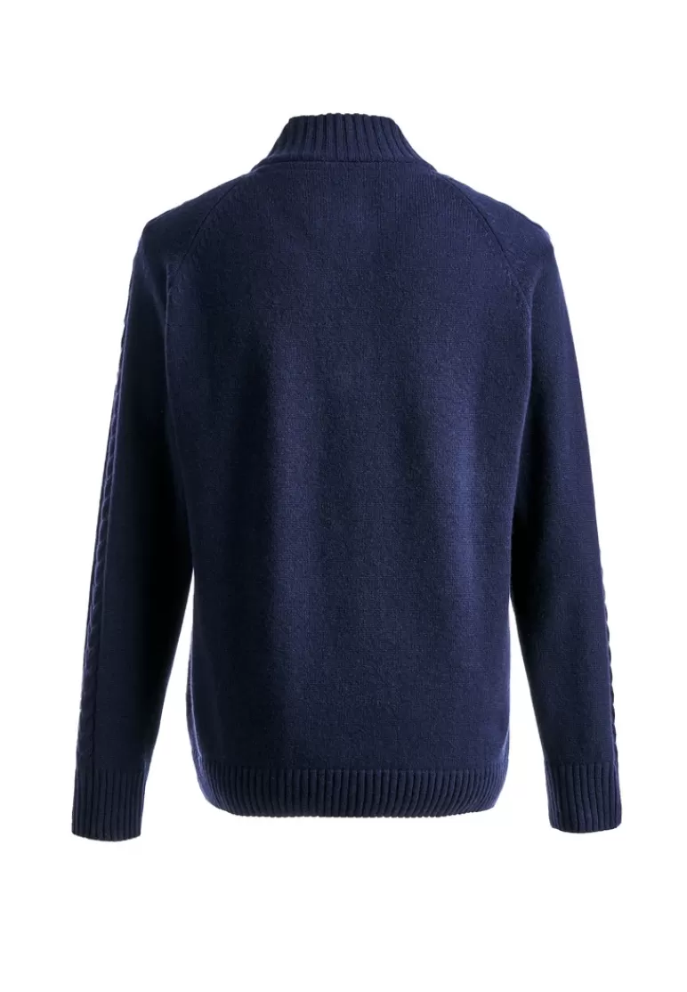 Store LLOYD Mock neck with buttons Blau