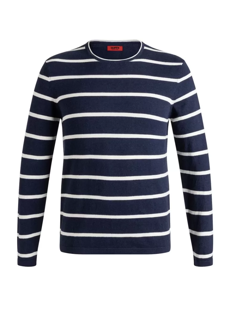 Cheap LLOYD Sweater round neck striped Blau